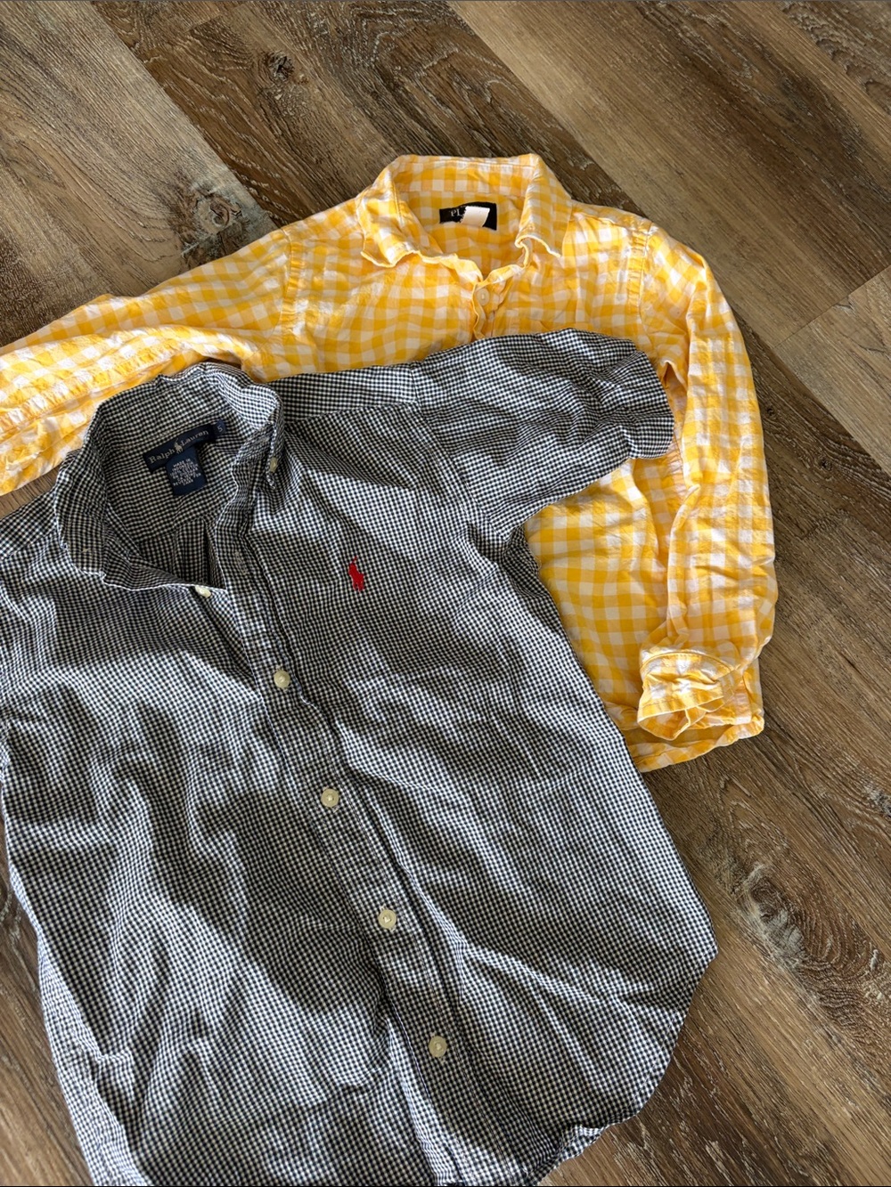 Polo by Ralph Lauren Black & White Gingham Button-Down with Yellow Gingham Shirt